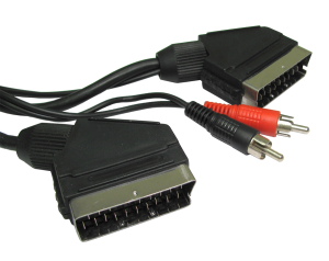 SCART & Two RCA Cable