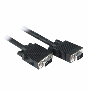 1m VGA Lead - Triple Shielded VGA Male to Male Black Cable