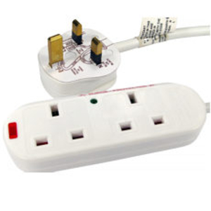 3m Surge Protected UK Power Extension - 2 Ports