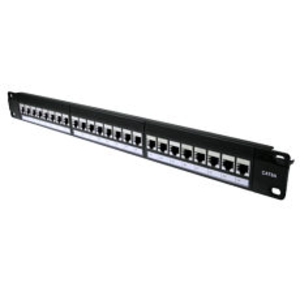 24 Port STP Cat6A Patch Panel - In-line coupler