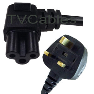 1.8m Right Angled C5 Cloverleaf to UK Power Cable Ideal for LG TVs