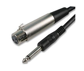 2m XLR Socket to 1/4 inch Mono Jack Plug Cable (TS) Unbalanced Audio Cable