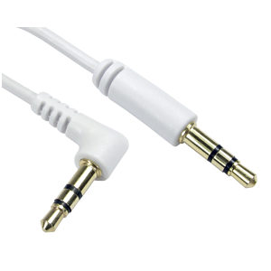 3m White 3.5mm Jack Cable Stereo Straight to Angled