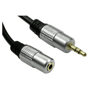 1m 3.5mm Male - Female Stereo Cable - Gold Connectors