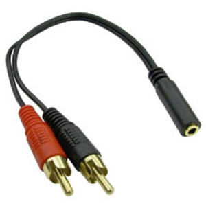 0.2m 3.5mm (F) to 2 RCA (M) Stereo - Gold Pins