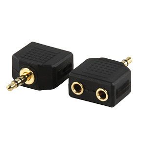 3.5mm Stereo Plug to 2x 3.5mm Stereo Socket Adapter