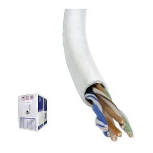 305m White 305m Box Reel CAT5e UTP Stranded Core Network Cable, White