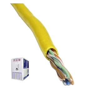 305m Yellow 305m Box Reel CAT5e UTP Stranded Core Network Cable, Yellow