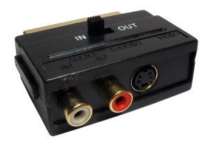 Switchable SCART to SVHS & Two RCA Adapter