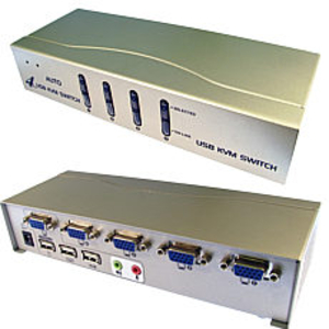 4 Port KVM Switch with Audio - SVGA & USB