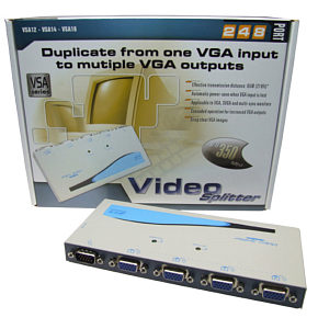 VGA Splitter 4 Port Connect a PC to 4 Monitors VSA14
