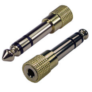 Gold 6.35mm (Male) to 3.5mm (Female) Stereo Adapter