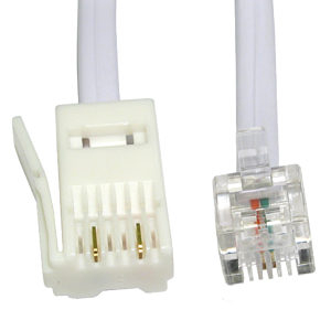 3m Two Wire RJ11 (M) to BT (M) Cable