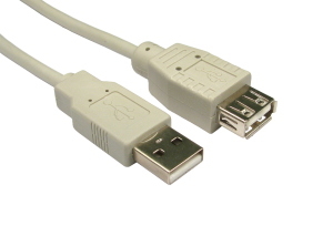 1.8m USB2.0 Type A (M) to Type A (F) Extension Cable - Beige