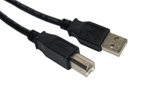 1.8m USB 2.0 Type A (M) to Type B (M) Data Cable - Black