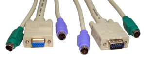 2m 2x M-M PS/2 & 1x SVGA M-F KVM Cable