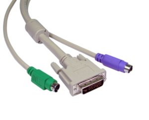 10m 2x M-M PS/2 & 1x DVI M-M KVM Cable