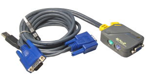2 Port PS/2 KVM Switch with 2x USB Moulded Leads 