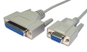 D9 (F) to D25 (F) Null Modem Cable