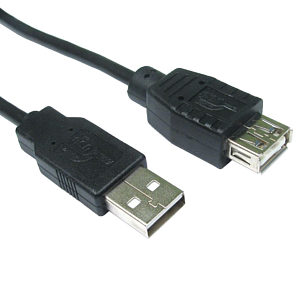 1m USB Extension Cable Black