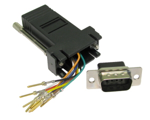 D9 Male to RJ45 Female Modular Adapter