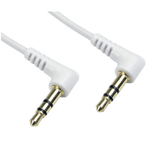 1m White 90 Degree Angle 3.5mm Jack Cable