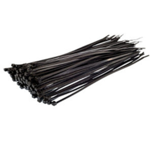 300mm x 4.8mm Black Cable Tie - 100 Pack
