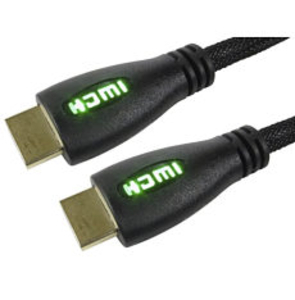 1m HDMI Cable with Green LED Illuminated Connectors