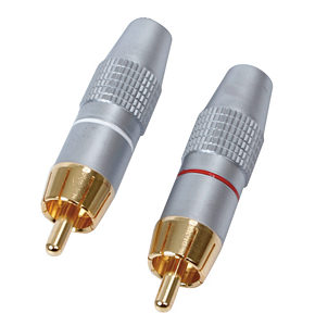 High Quality Phono Plugs Metal Body Gold Plated 2 Pack