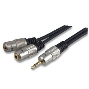 3.5mm Jack to 2x 3.5mm Jack Socket Cable - 1.8m