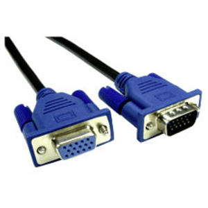 5mtr Low Profile SVGA Ext Cable (LSZH) Black with Blue Hoods
