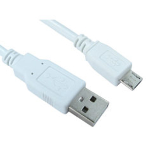 USB2.0 Type A (M) to Micro B (M) Cable - White