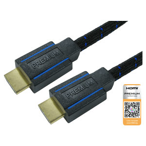 Premium Certified 18Gbps HDMI Cable 1.8m Black Supports HDMI 2.0 HDCP 2.2 HDR