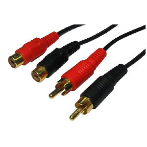 5m Audio Extension Cable - 2 x Phono Male to 2 x Phono Female Premium