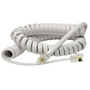 3m Coiled Handset Cord - White