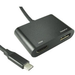 USB C TO HDMI 4K 30Hz + DisplayPort 4k-60Hz Adapter