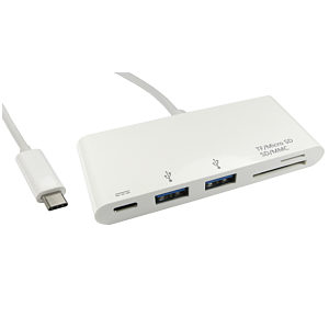 USB Type C USB Hub with Card Reader and Power Delivery