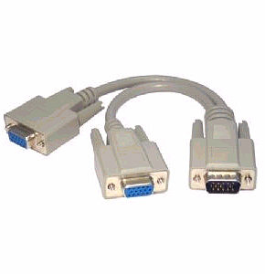 VGA Y Splitter Cable 1 PC to 2 Monitors
