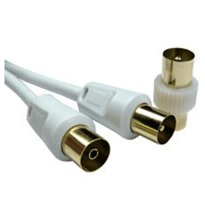 2m TV Extension Cable with Male Coupler - White
