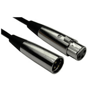 1m 3 Pin XLR Male to Female Cable - Silver Connectors
