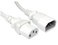 0.5m White C13 to C14 Power Extension Lead