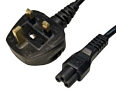 2m Cloverleaf Power Cable C5 UK to C5 Mains Lead