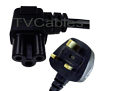 1.8m Right Angled C5 Cloverleaf to UK Power Cable Ideal for LG TVs