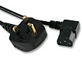 1.8m IEC Power Lead with Right Angle Plug - Kettle Plug Power Cable