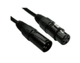 0.5m 3 Pin XLR Male to Female Cable - Black Connectors