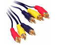 3 RCA to 3 RCA Phono Cable Video Stereo RCA Phono Cable Gold