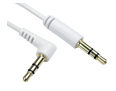 1.5m White 3.5mm Jack Cable Stereo Straight to Angled