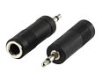 3.5mm Mono Plug to 6.35mm Stereo Socket Adapter