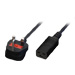 Mains IEC 320 C19 Power Lead UK 3 Pin Plug Black 2m