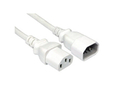 3m C14 to C13 Power Extension Cable White